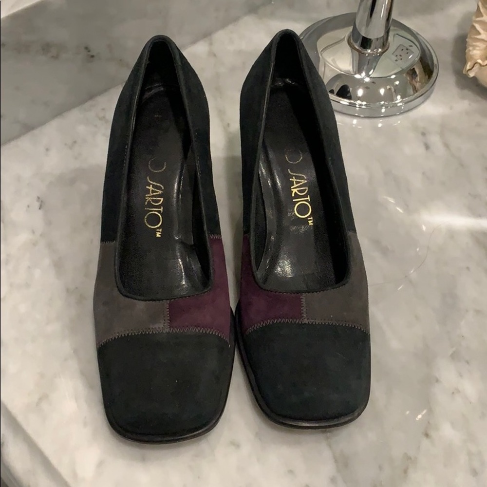 Vintage Franco Sarto Suede Block Heels